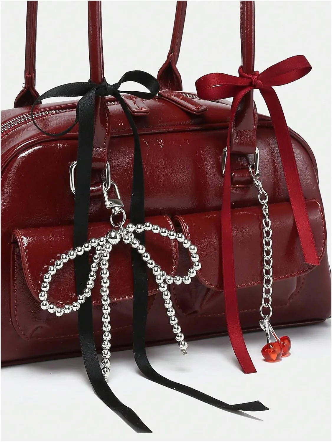 GORGLITTER Women's Y2k Coquette Purse Bow Kawaii Shoulder Bag Ita Bag Faux Leather Tote Bag