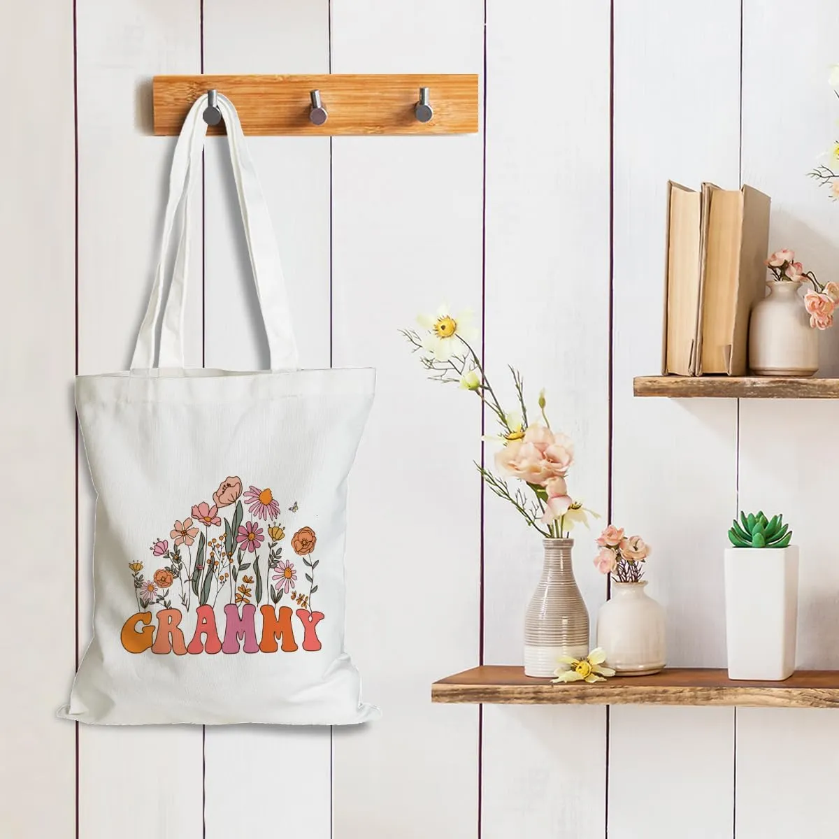 Grandma Gifts Tote Bag Birthday Mothers Day Retirement Gifts for Women Mama Nana Mimi Shoulder Bag Reusable Grocery Bags