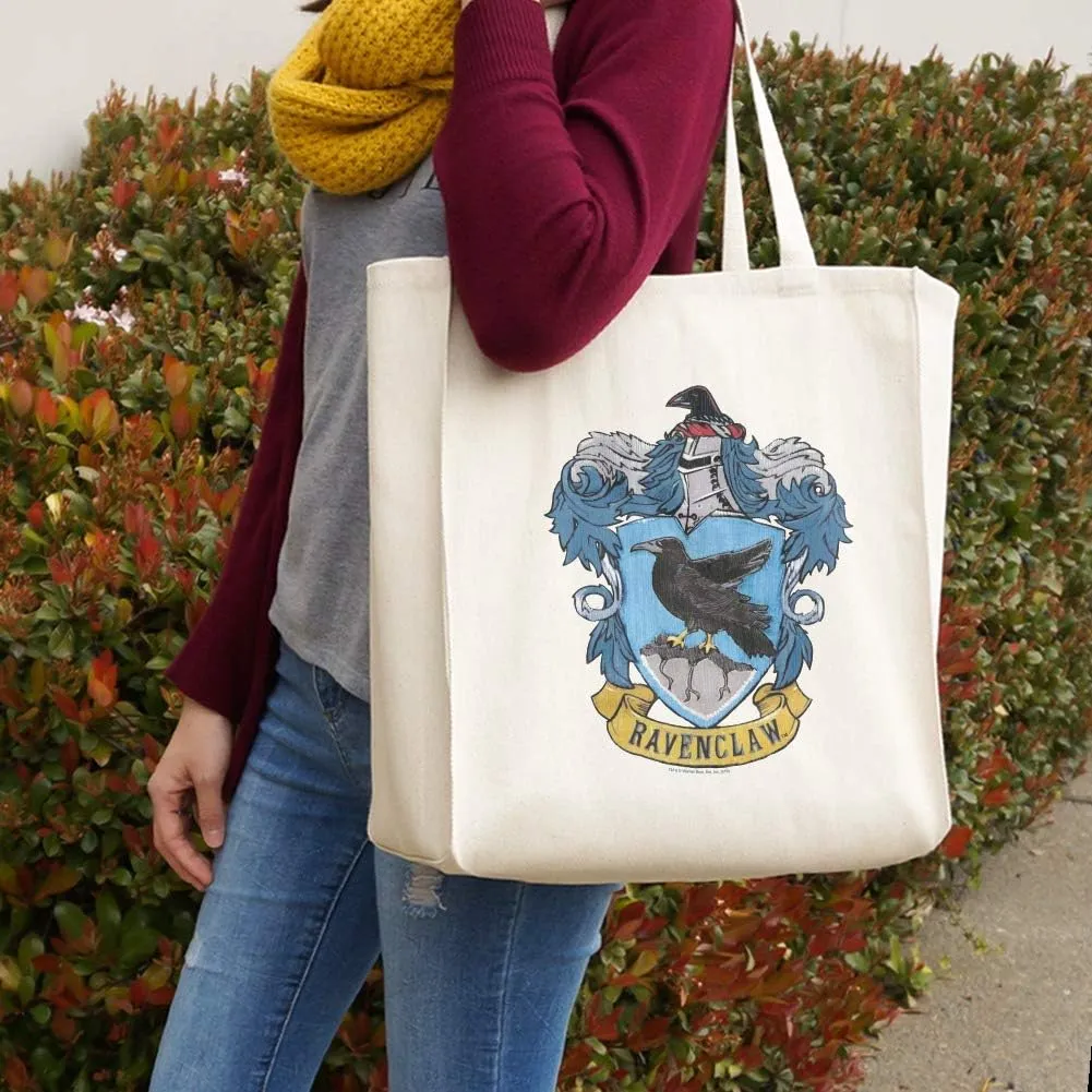 GRAPHICS & MORE Harry Potter Ravenclaw Painted Crest Grocery Travel Reusable Tote Bag