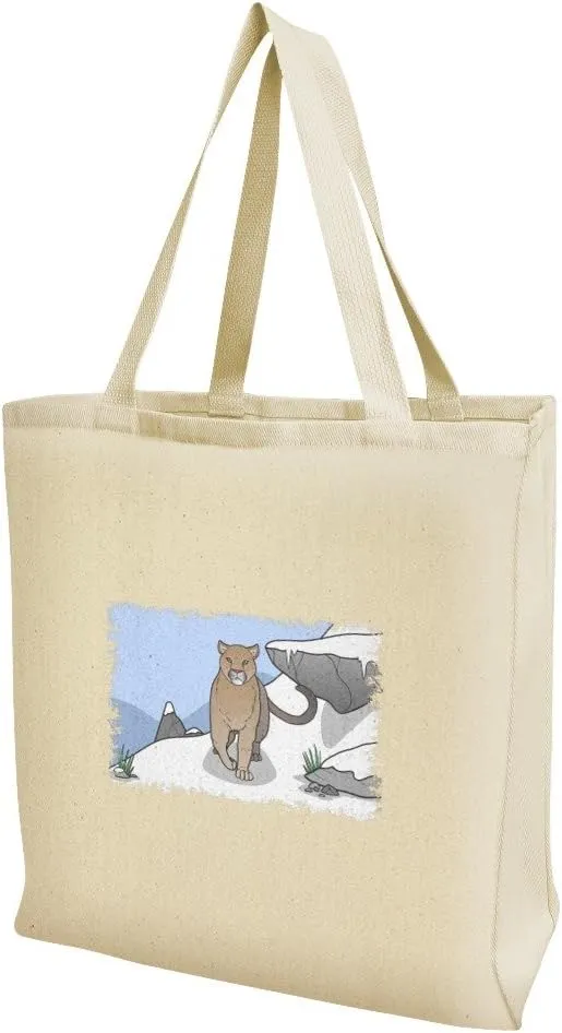 GRAPHICS & MORE Mountain Lion Cougar Puma Panther Snow Grocery Travel Reusable Tote Bag