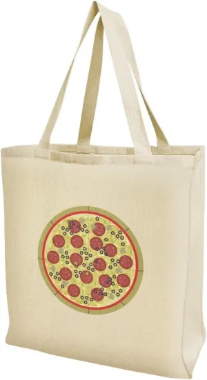 GRAPHICS & MORE Pepperoni Pizza with Cheese Olives Grocery Travel Reusable Tote Bag