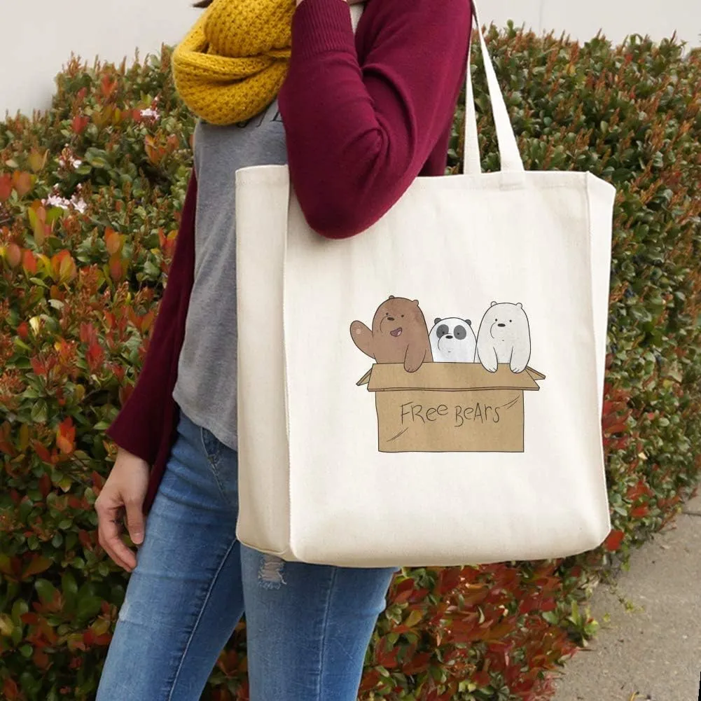 GRAPHICS & MORE We Bare Bears Baby Bears Grocery Travel Reusable Tote Bag
