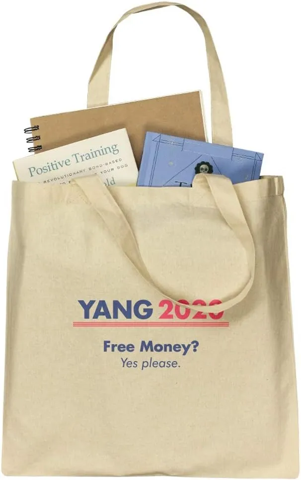 GRAPHICS & MORE Yang 2020 Free Money Universal Basic Income Grocery Travel Reusable Tote Bag