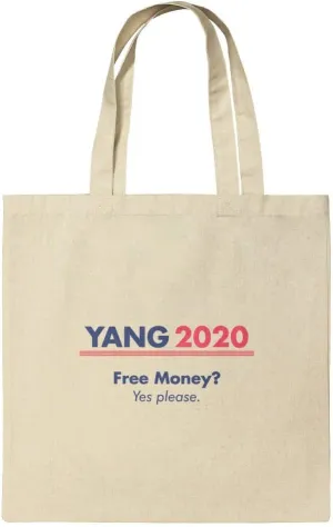 GRAPHICS & MORE Yang 2020 Free Money Universal Basic Income Grocery Travel Reusable Tote Bag