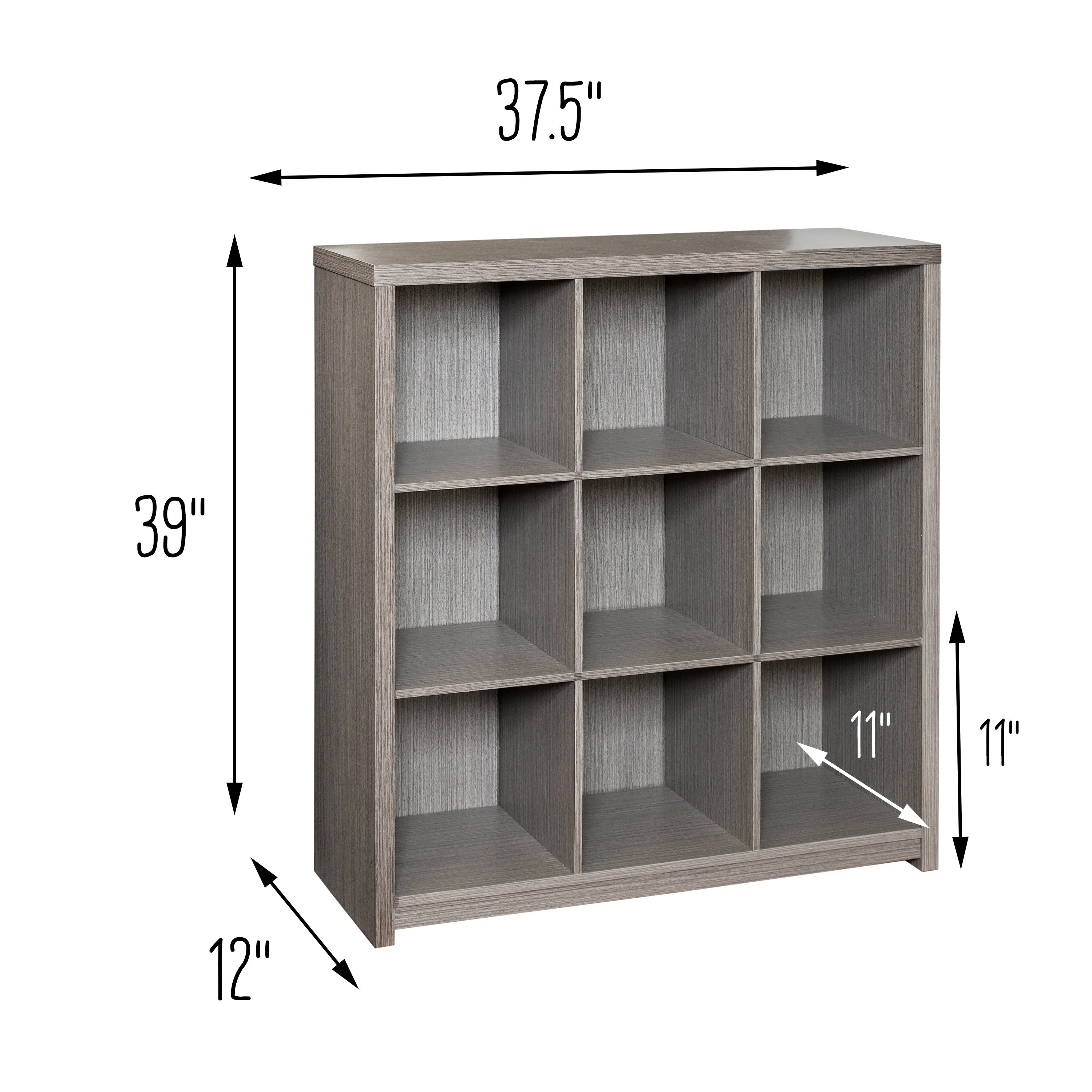 Gray Laminate 9-Cube Organizer
