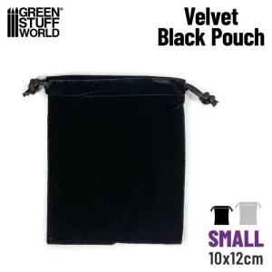 GREEN STUFF WORLD SMALL Velvet Black Pouch with Drawstrings
