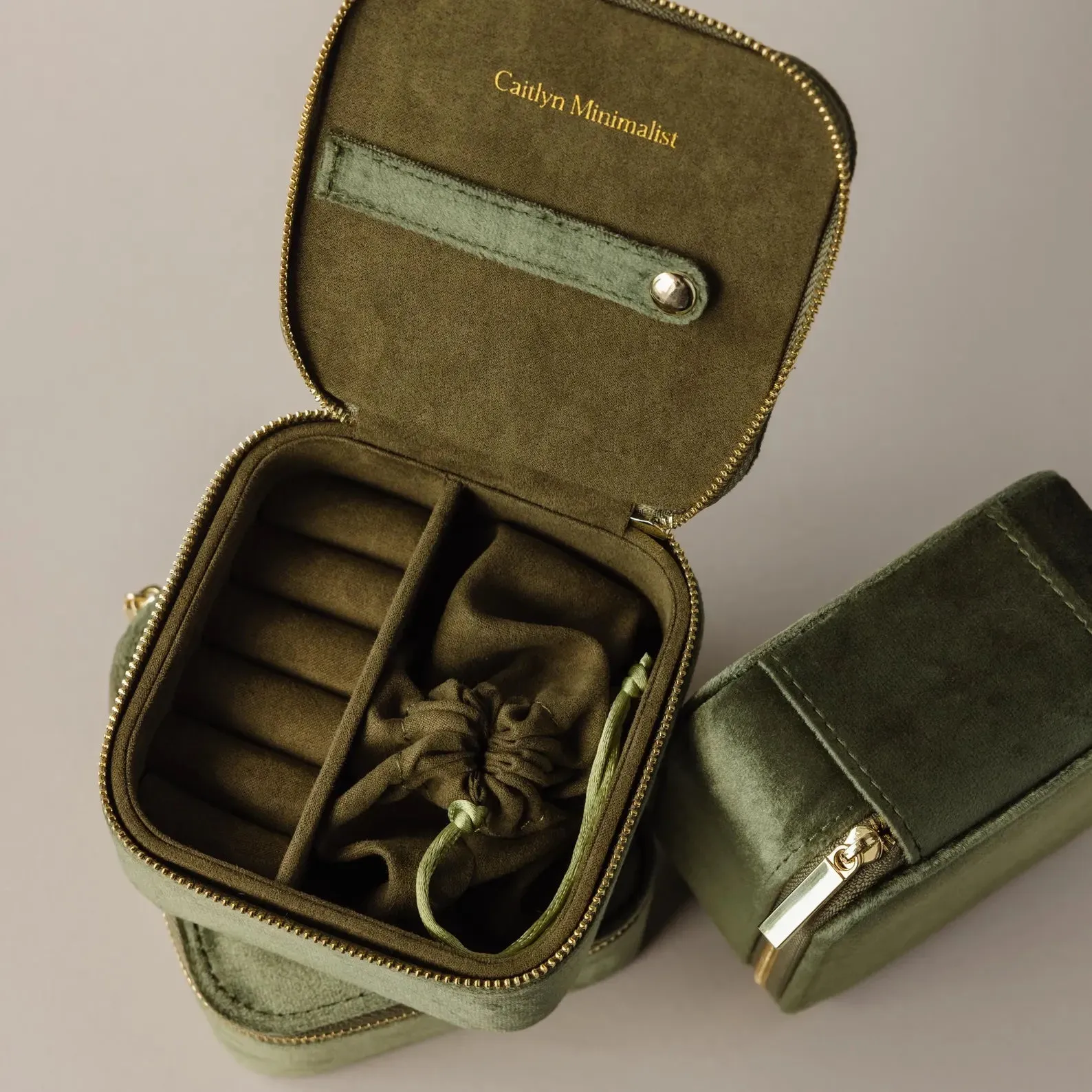 Green Velvet Jewelry Box