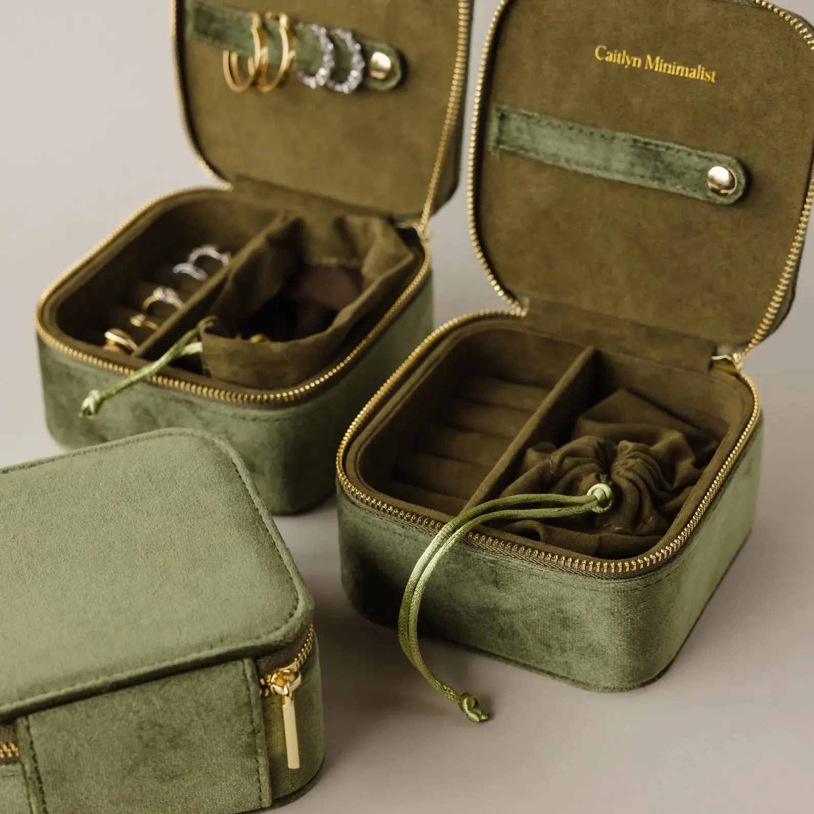 Green Velvet Jewelry Box