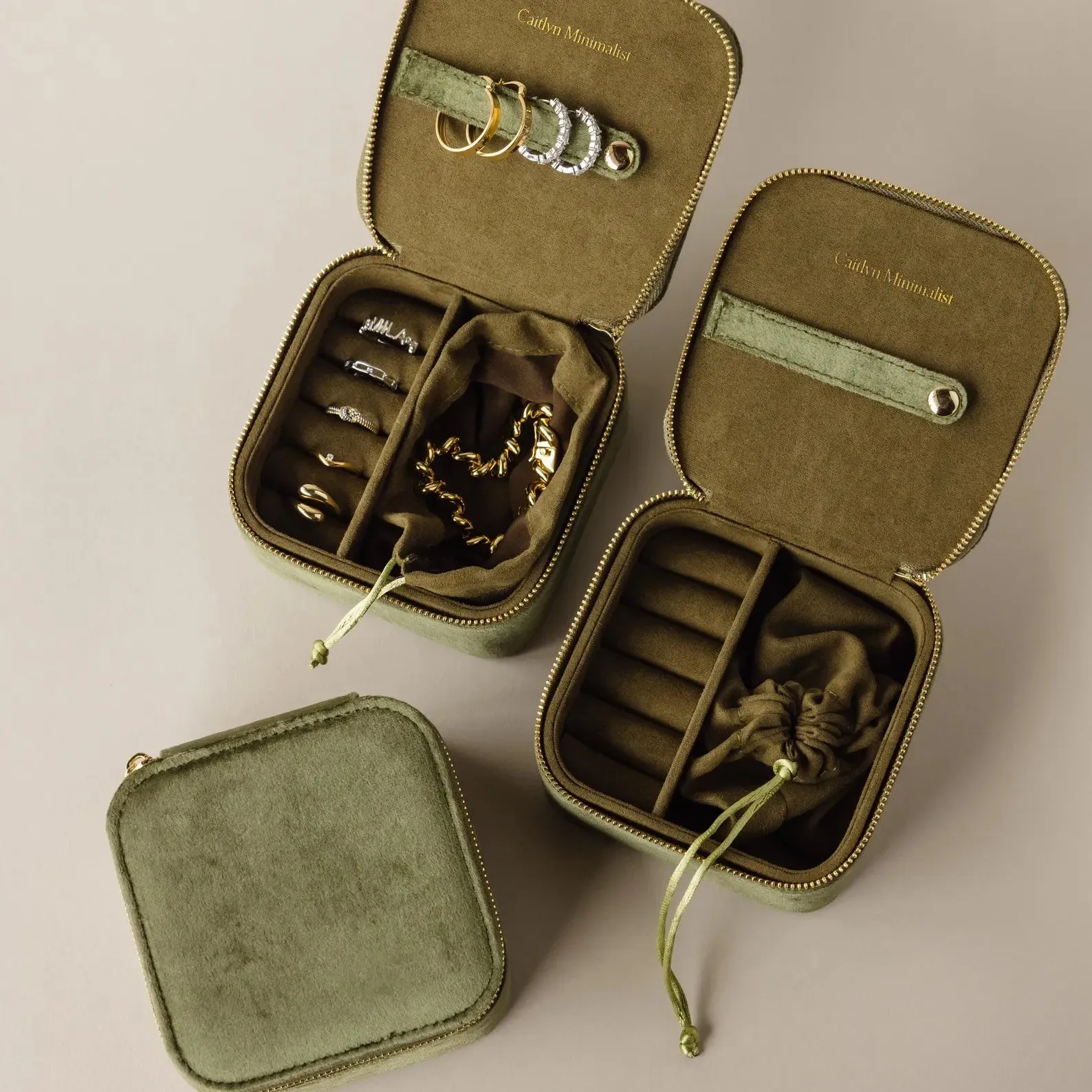 Green Velvet Jewelry Box