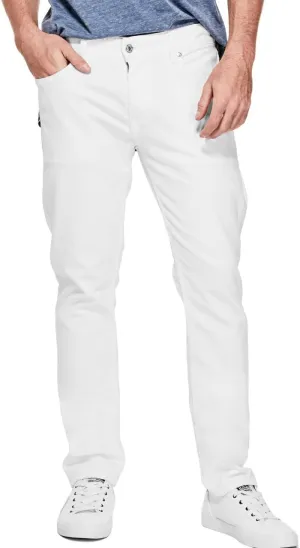 GUESS Men's Mid Rise Slim Fit Tapered Leg Jean