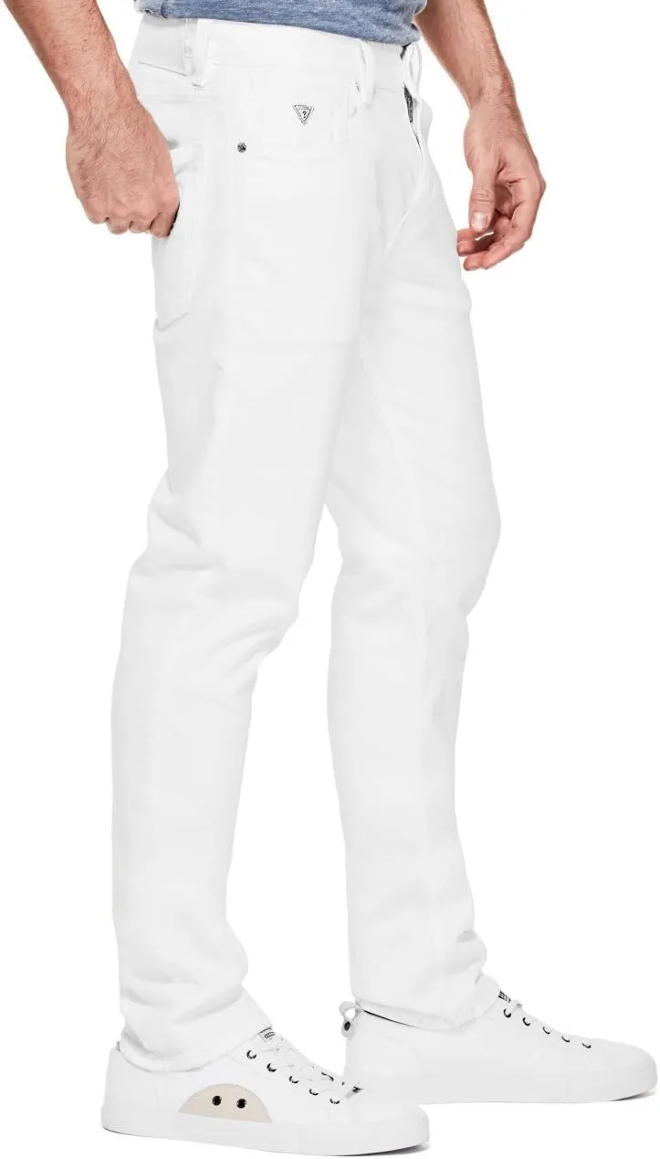 GUESS Men's Mid Rise Slim Fit Tapered Leg Jean