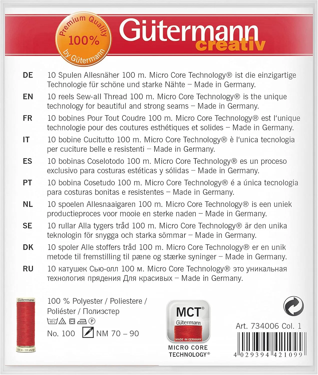 Gutermann Thread set, 100m, Popular
