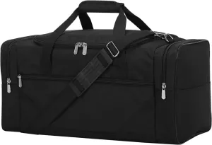 Gym Bag Sport Duffle Bag for Men - 21 in Weekender Travel Bag with Trolley Sleeve (Black)