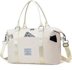 Gym Bag with Wet Pocket, Foldable Travel Duffle Bag Carry On Weekender Bags for Women, Waterproof Overnight Bag for Travel, Gym, Yoga