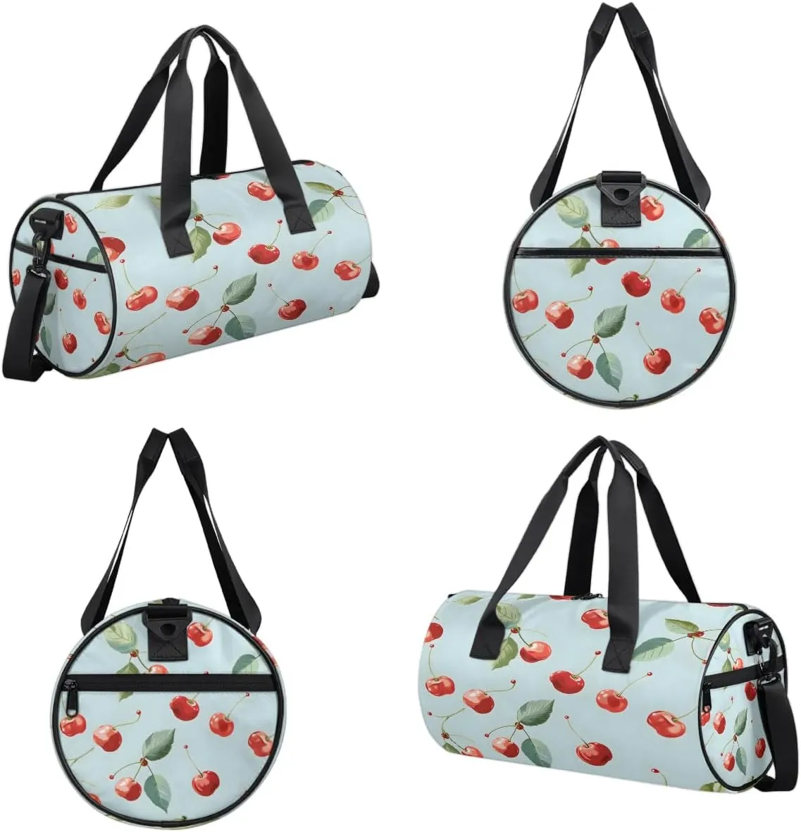 Gym Bags for Men Women Cute Cherry Sports Duffel Bags Carry On Travel Duffle Bag with Detachable Adjustable Shoulder Strap Overnight Weekender Bag