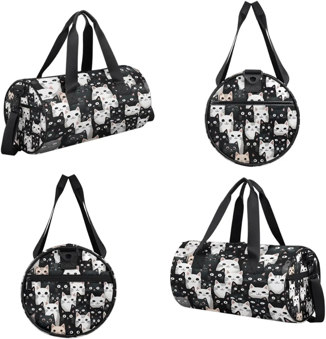 Gym Bags for Men Women Fancy Cat Pattern Sports Duffel Bags Carry On Travel Duffle Bag with Detachable Adjustable Shoulder Strap Overnight Weekender Bag