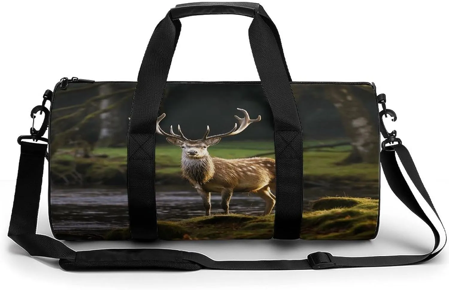 Gym Bags for Men Women,Deer Nature Print Workout Bag,Sports Duffle Bag,Travel Gym Bag,Carry On Weekender Bag