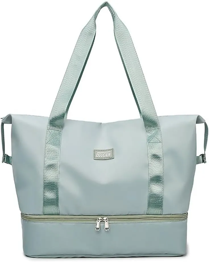 Gym Tote Bag for Women Foldable Overnight Weekender Duffle Bags Shoulder Carry on luggage Bag with Trolley Sleeve