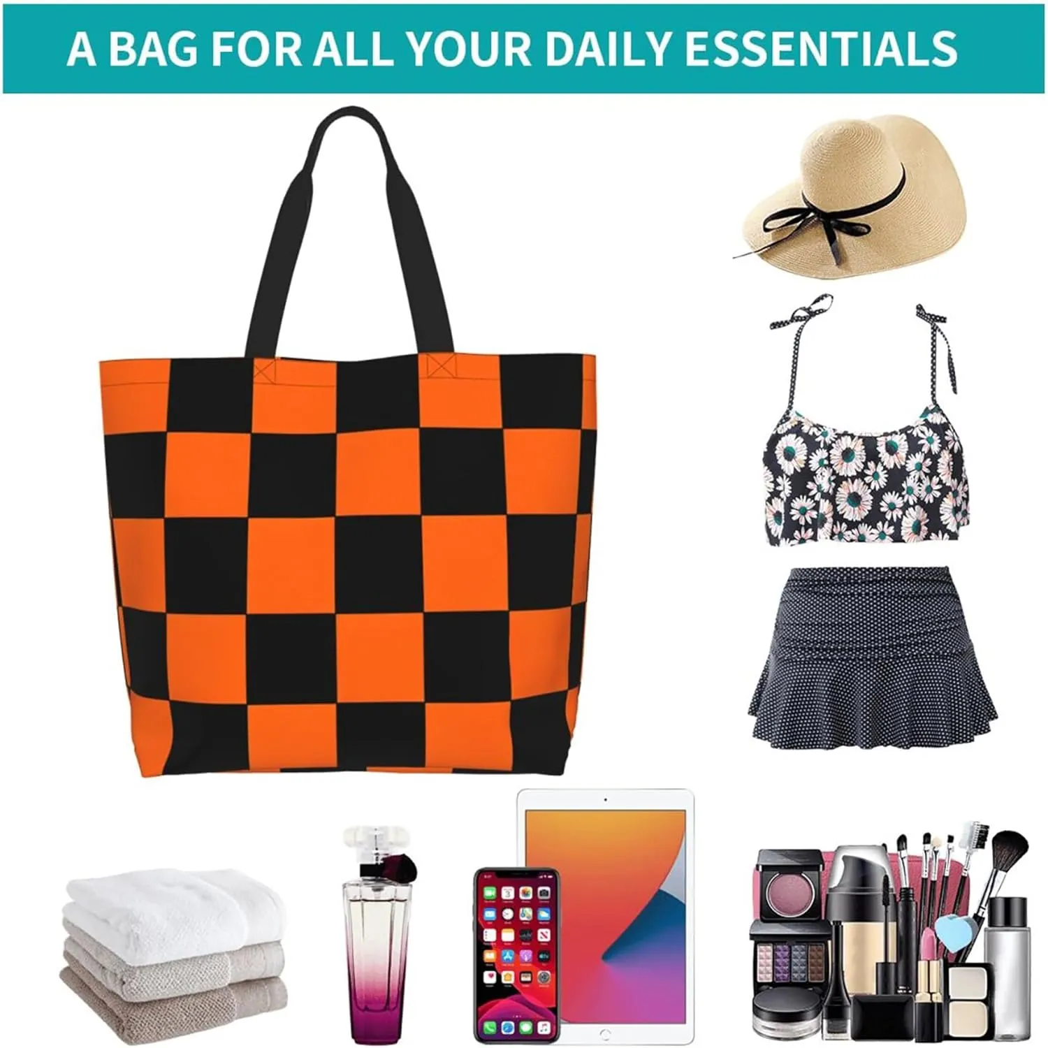 Halloween Women Travel Tote Bag With Zipper - Large Beach Work Handbag Purse