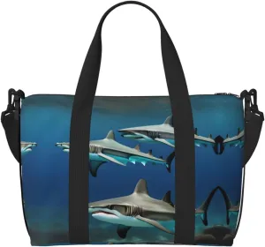 Hammerhead Sharks print Womens travel bags, weekender carry on for women, sports Gym Bag, Overnight Carry on Bag
