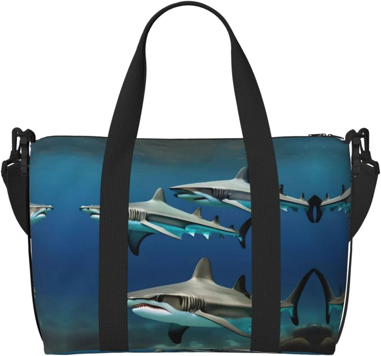 Hammerhead Sharks print Womens travel bags, weekender carry on for women, sports Gym Bag, Overnight Carry on Bag
