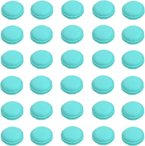 HAN SHENG 30 Pcs Cute Macaron Mini Storage Case Jewelry Box Case Jewelry Storage Container Earring Travel Organizer (Blue)