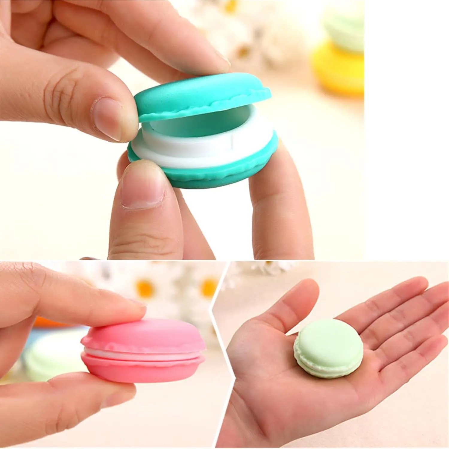 HAN SHENG 30 Pcs Cute Macaron Mini Storage Case Jewelry Box Case Jewelry Storage Container Earring Travel Organizer (Blue)