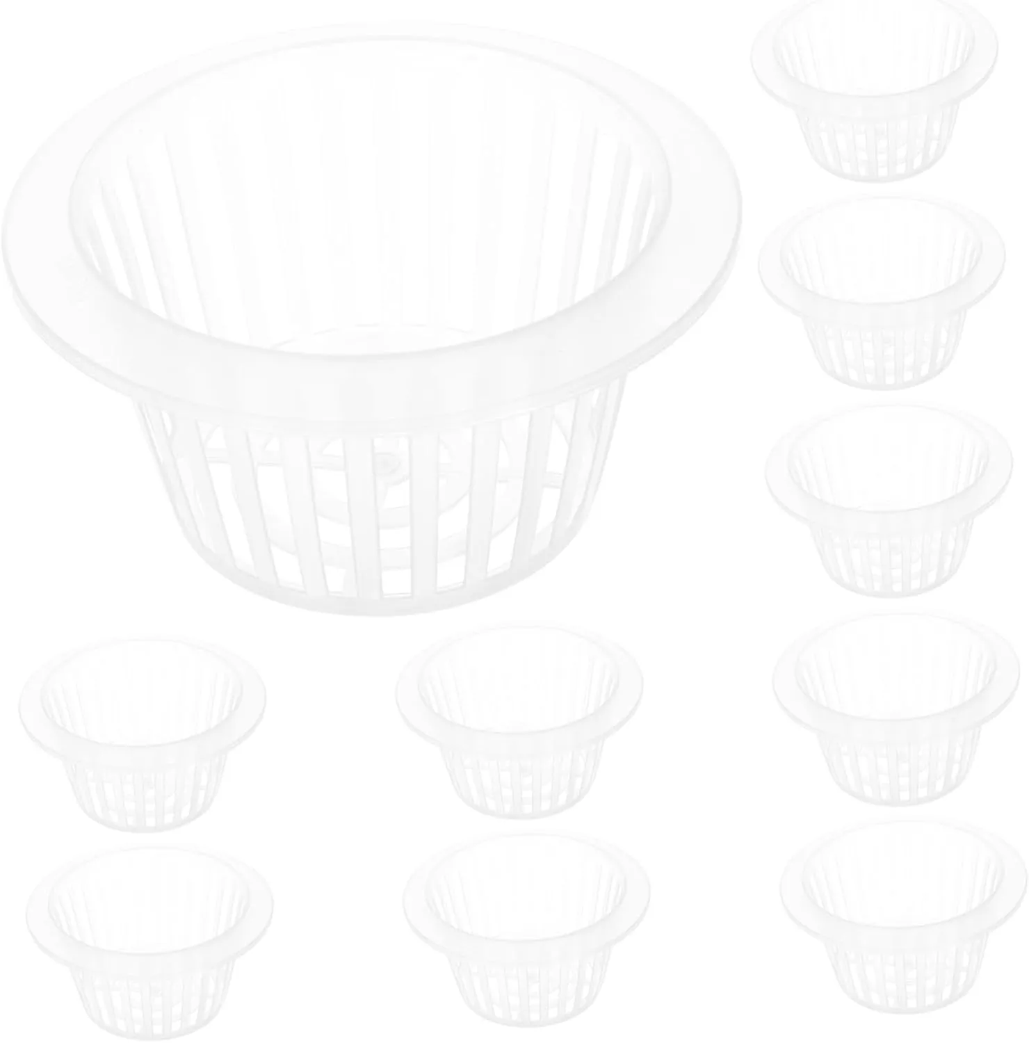 HANABASS Hydroponic Plant Basket Transparent Nursery Mesh Pots for Soilless Cultivation Slotted Net Cups for Hydroponic Systems and Water Plants