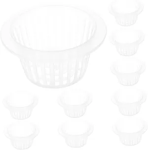 HANABASS Hydroponic Plant Basket Transparent Nursery Mesh Pots for Soilless Cultivation Slotted Net Cups for Hydroponic Systems and Water Plants