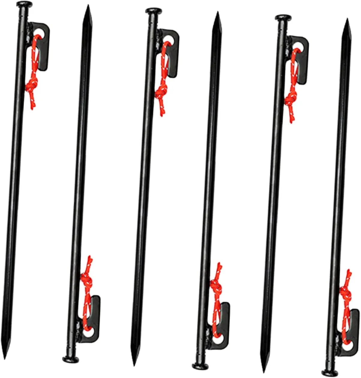 HANABASS Tent Stakes Heavy Duty 6pc Metal Stakes for Camping Ground for Tarp Yard Garden Outdoor Decorations