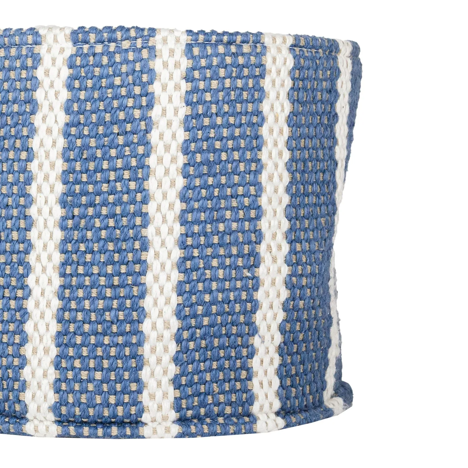 HAND WOVEN LIBERTY STRIPED COTTON BINS BLUE, SET OF 2 (MIN 1)