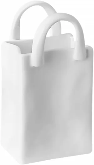 Handbag Bag Vase, Ceramic Tote Purse Vase, Floral Vase Flower Vase Modern Decorative Vase Trendy Pen Container for Office Home Bedroom Living Room Dining Table