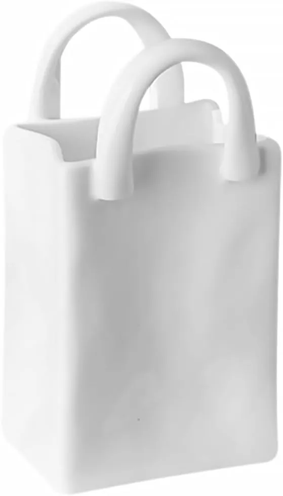 Handbag Bag Vase, Ceramic Tote Purse Vase, Floral Vase Flower Vase Modern Decorative Vase Trendy Pen Container for Office Home Bedroom Living Room Dining Table
