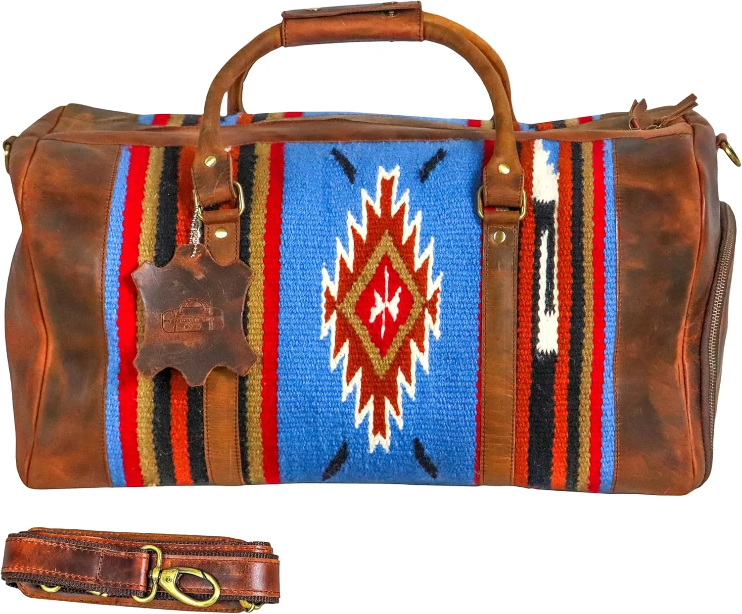 Handmade Duffle Bag leather heavy duty Gym Sports Airplane Overnight Luggage Carry On Unisex Travel Hand Rug Wollen Gift for His/Her (Duffle Bag Style_02)