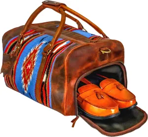 Handmade Duffle Bag leather heavy duty Gym Sports Airplane Overnight Luggage Carry On Unisex Travel Hand Rug Wollen Gift for His/Her (Duffle Bag Style_02)