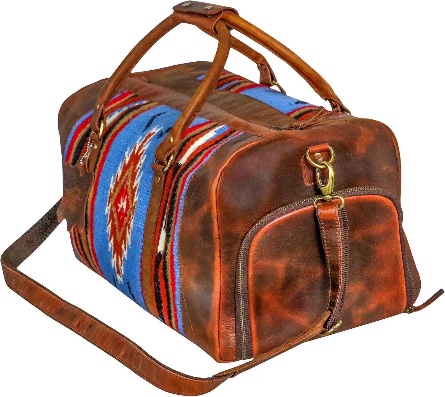 Handmade Duffle Bag leather heavy duty Gym Sports Airplane Overnight Luggage Carry On Unisex Travel Hand Rug Wollen Gift for His/Her (Duffle Bag Style_02)