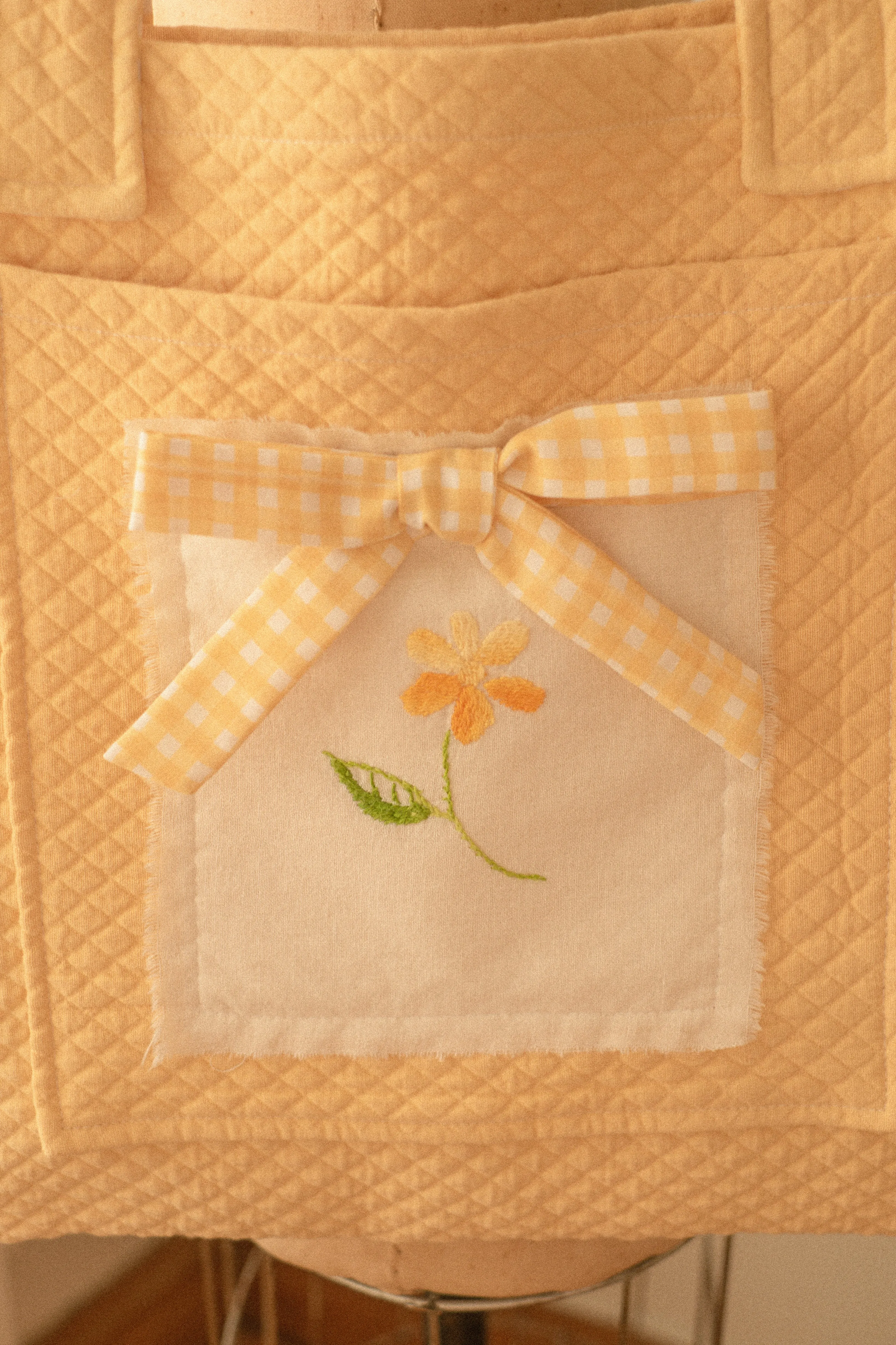 Handmade embroidered large book bag - picnic blanket
