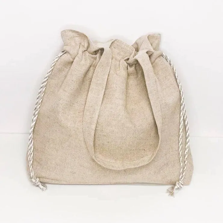 Handmade Linen Tote Bag with Pockets