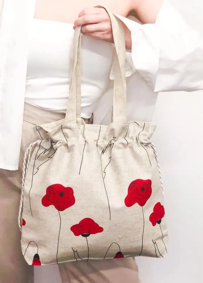 Handmade Linen Tote Bag