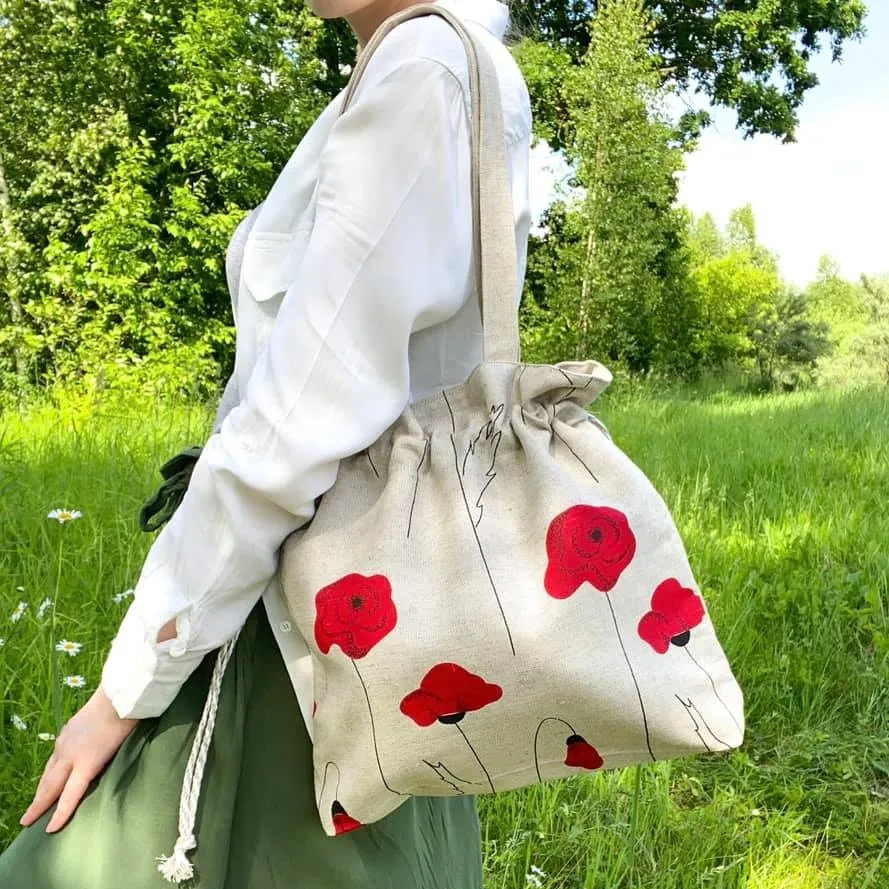 Handmade Linen Tote Bag