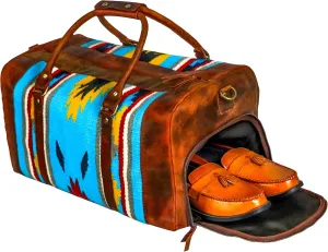 Handmade Premium Duffle leather heavy duty Gym Sports Overnight Luggage Carry On Unisex Travel Rug Wollen Bag MO6