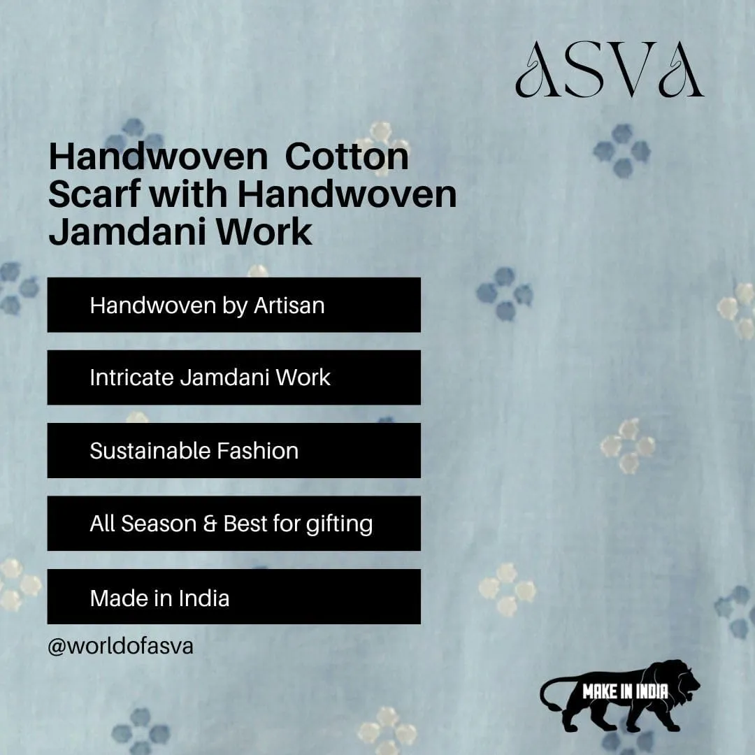 Handmade Scarf for Women, Cotton - Handwoven Scarf For Women