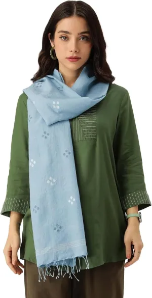 Handmade Scarf for Women, Cotton - Handwoven Scarf For Women