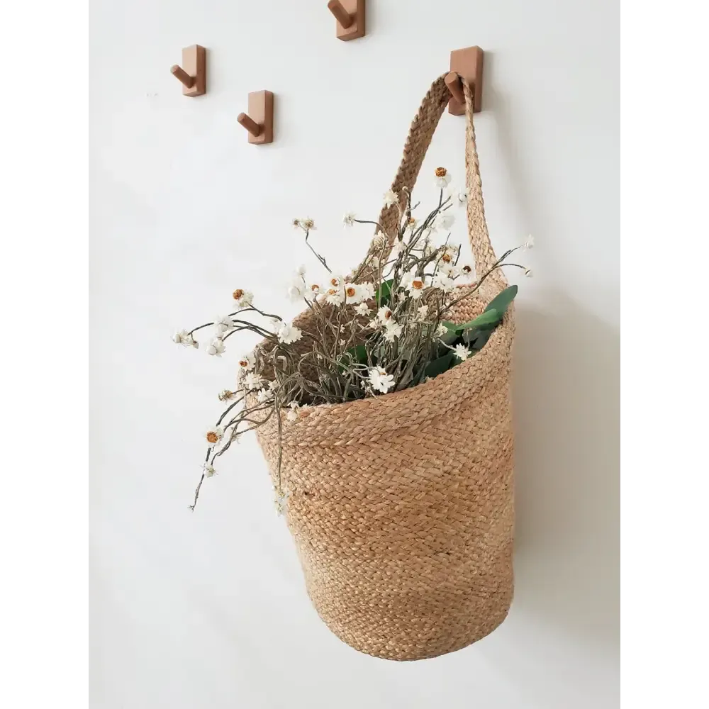 Handmade Wall-Hanging Basket with Artisanal Touch for Home Decor