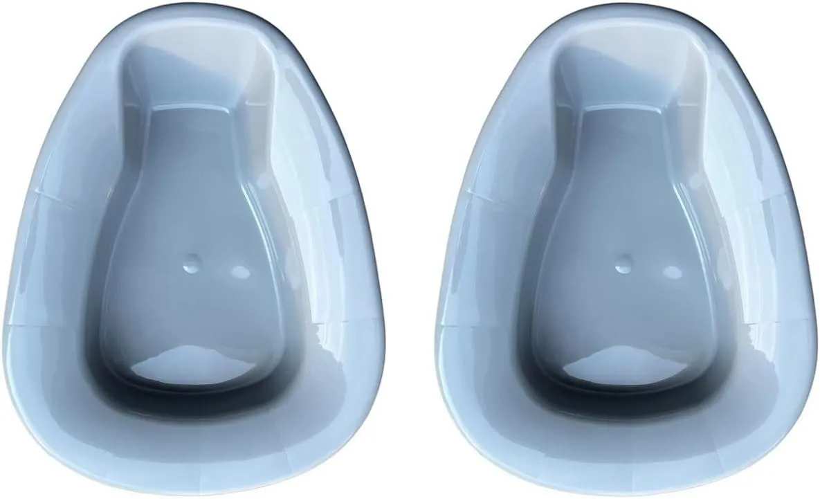Heavy Duty Plastic Stackable Bedpan, Grey (2 Pack)