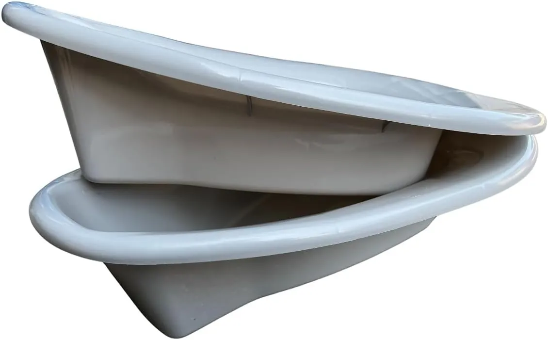 Heavy Duty Plastic Stackable Bedpan, Grey (2 Pack)