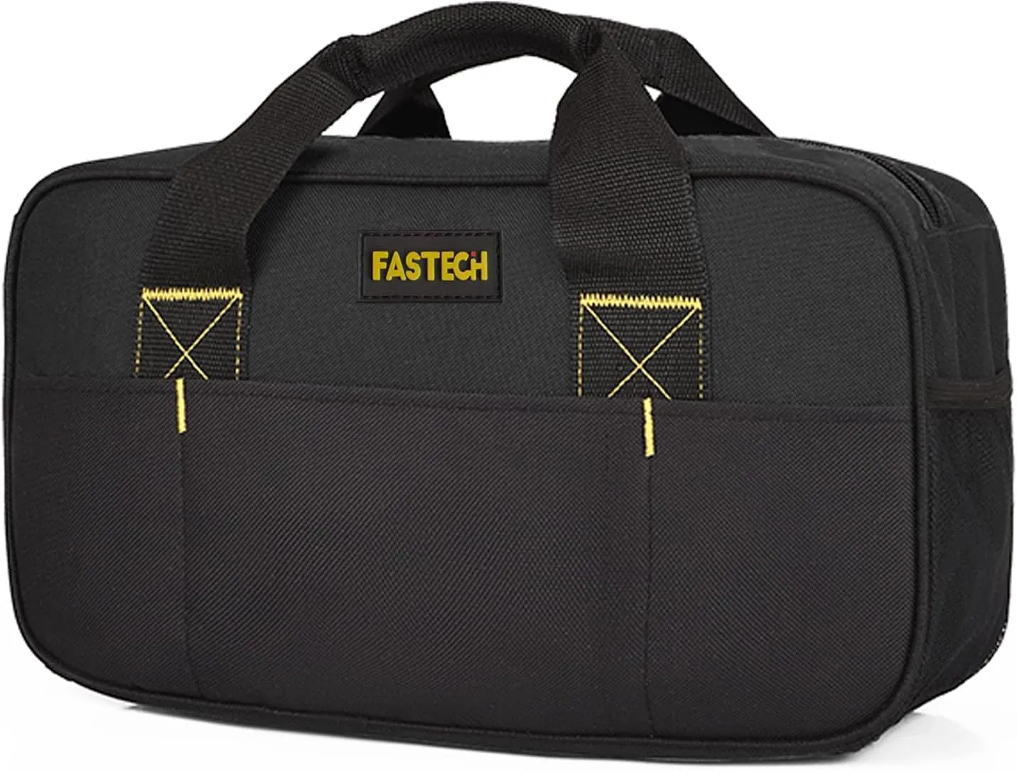 Heavy Duty Tool Bag 14-Inch, Wide Mouth Tool Tote Bag, Waterproof Tool Organizer Bag, Electricians Repairman Tools Tote Bag (Black)