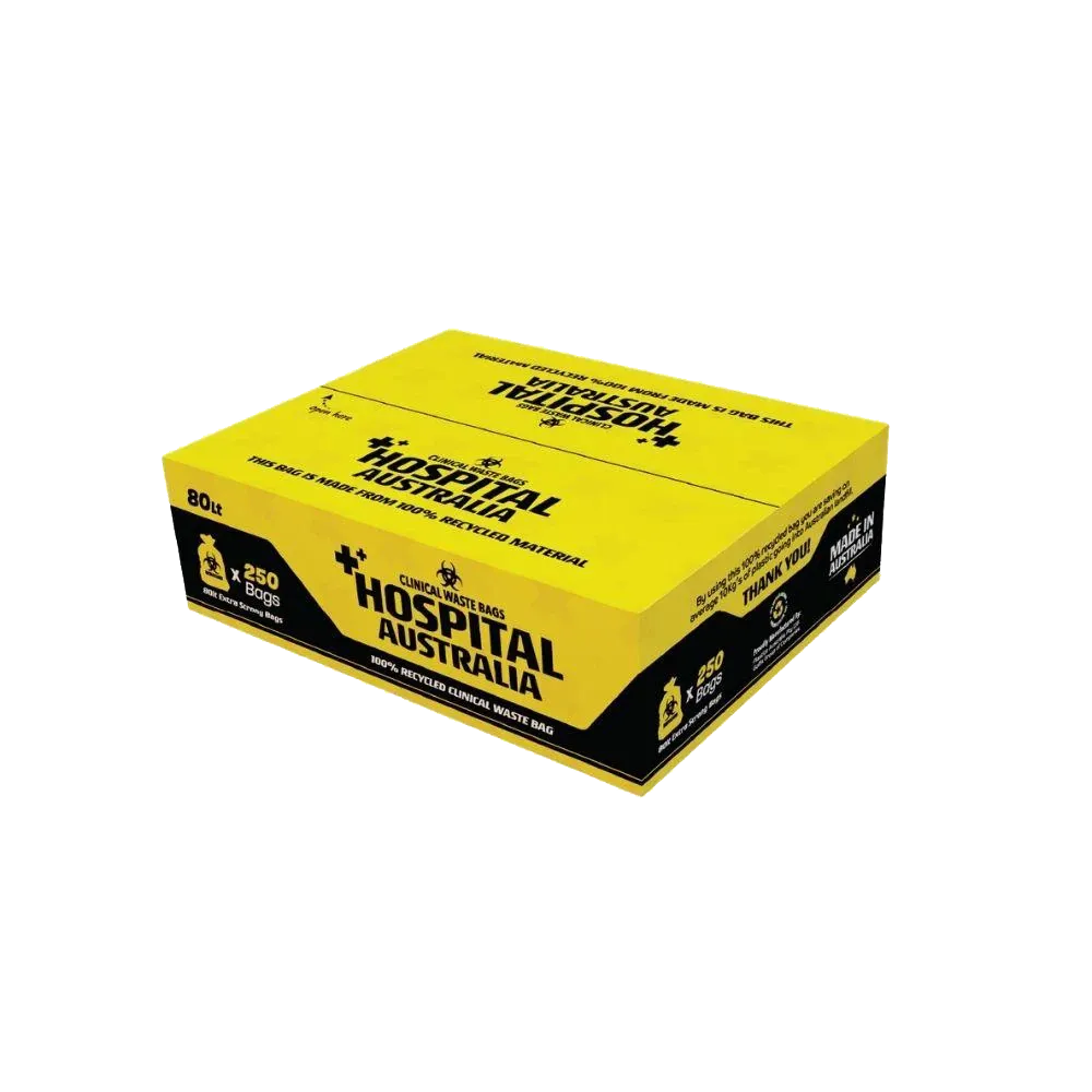 Heavy Duty Yellow Hazardous Clinical Waste Bag Hospital Biohazardous 54L