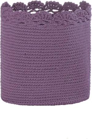 Heritage Lace Mode Crochet Basket, 8" x 8", Lavender