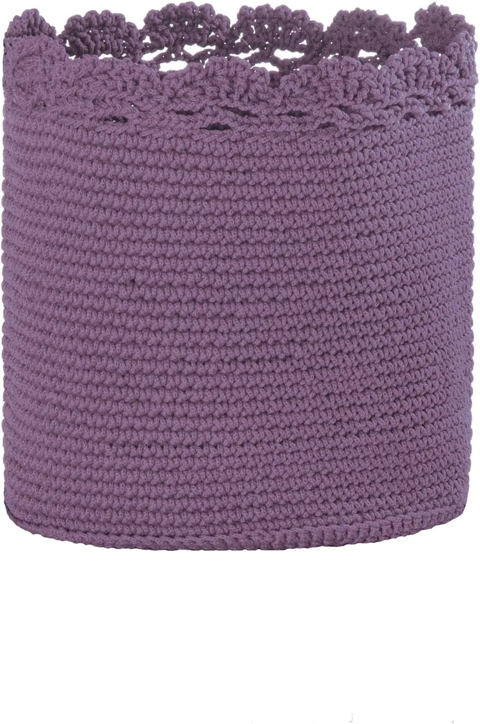 Heritage Lace Mode Crochet Basket, 8" x 8", Lavender